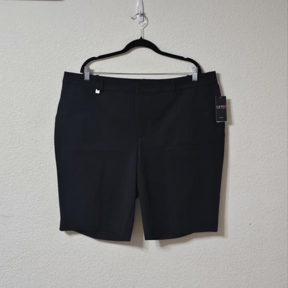 Lauren Ralph Lauren Pants - Lauren Ralph Lauren Shorts Womens 20W Black Stretch Comfort Bermuda